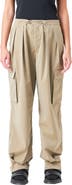 Grey Lab Pleated Low Rise Parachute Cargo Pants