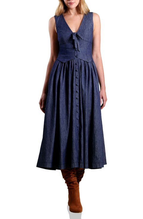 Denim Twofer Cotton Dress