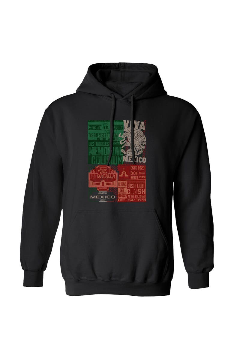 CHECKERED FLAG Men's Checkered Flag Sports  Heather Charcoal 2024 Clash at the Coliseum Mexico Series Pullover Hoodie, Alternate, color, 