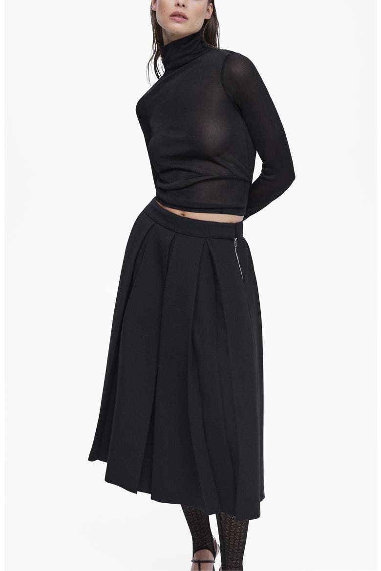 Pleated Skirt, Alternate, color, BLACK