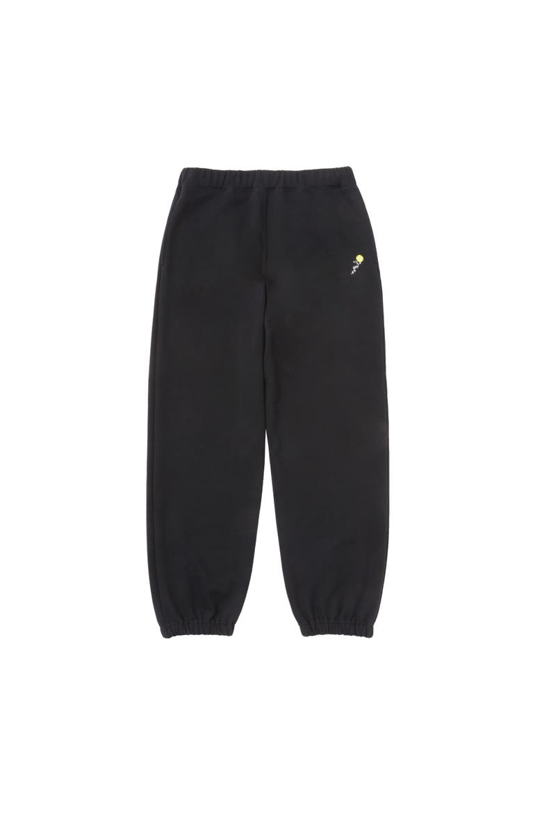 Floral Embroidered Sweatpants, Main, color, Black