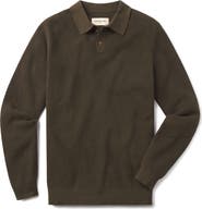 The Normal Brand Robles Long Sleeve Waffle Cotton Polo Sweater