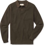 The Normal Brand Robles Long Sleeve Waffle Cotton Polo Sweater