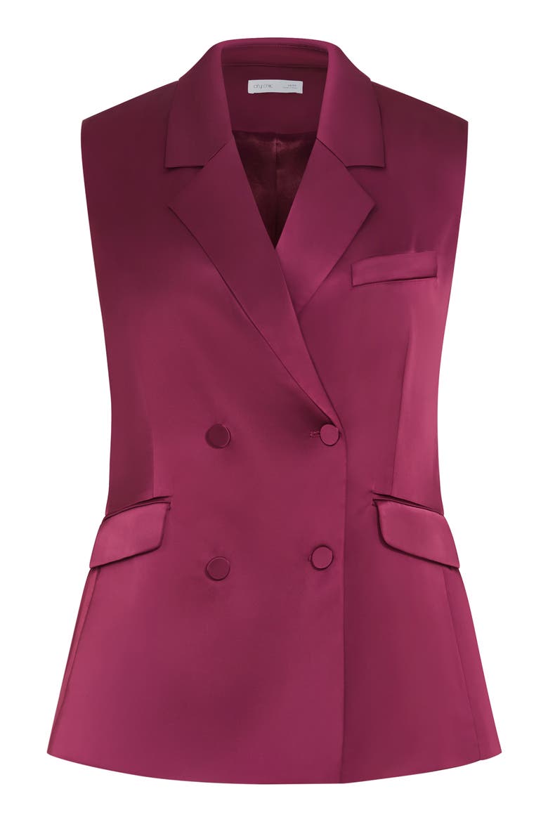 Rylie Double Breasted Vest, Alternate, color, POMEGRANATE