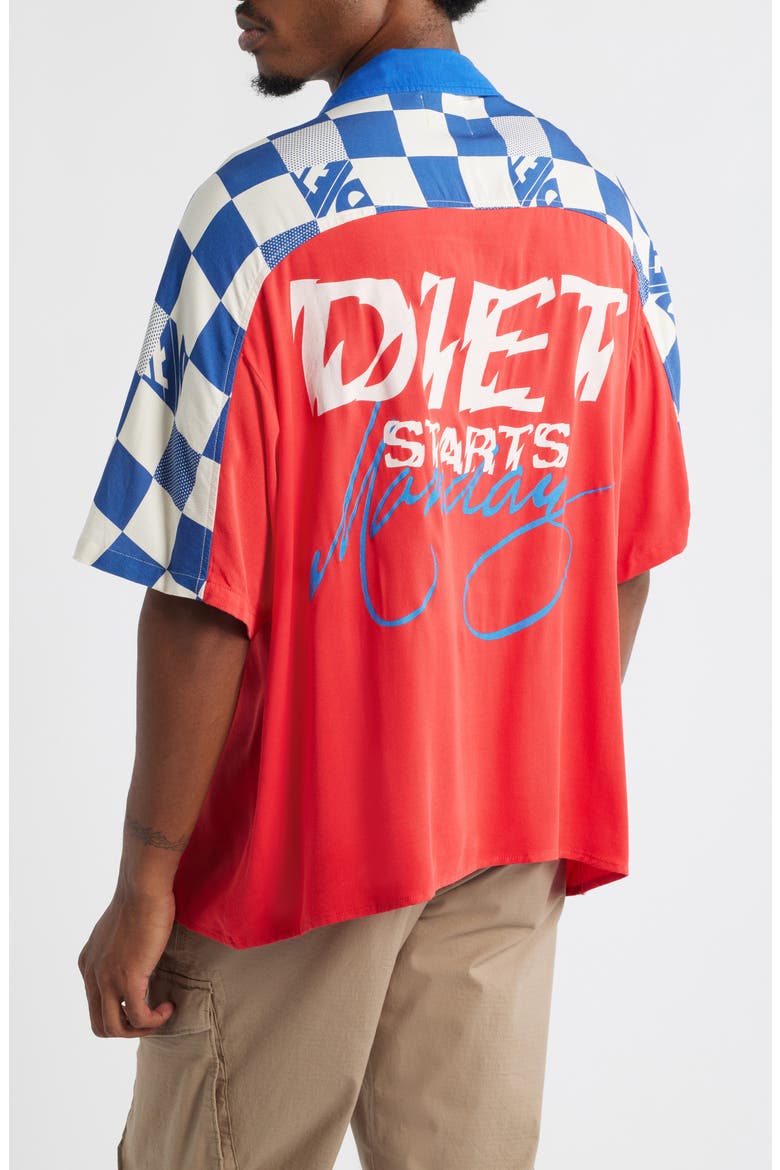 Pit Crew Camp Shirt (Nordstrom Exclusive), Alternate, color, RED/BLUE