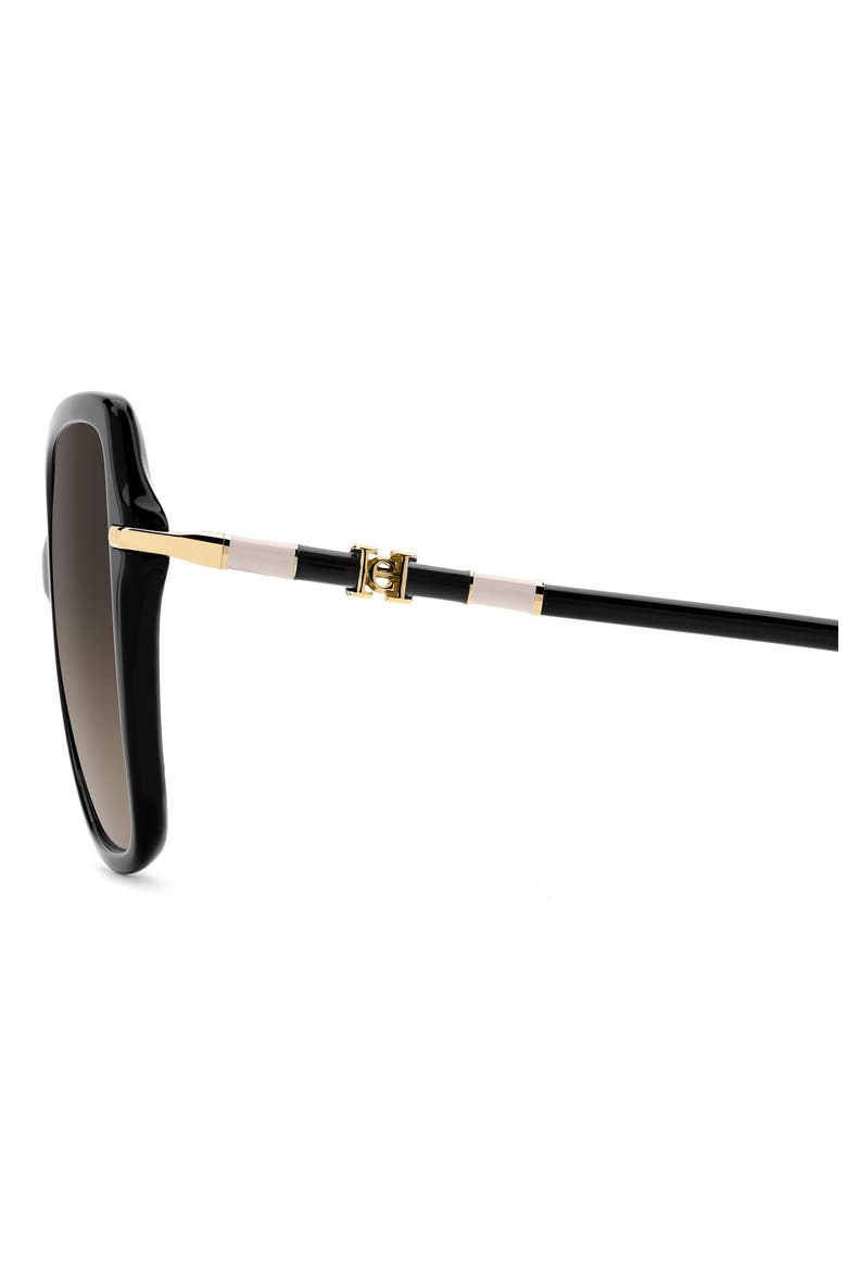 Her 56mm Gradient Butterfly Sunglasses, Alternate, color, BLACK/ BROWN SF