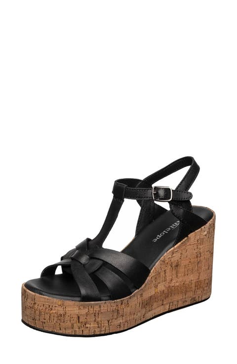 Abana T-Strap Platform Wedge Sandal (Women)