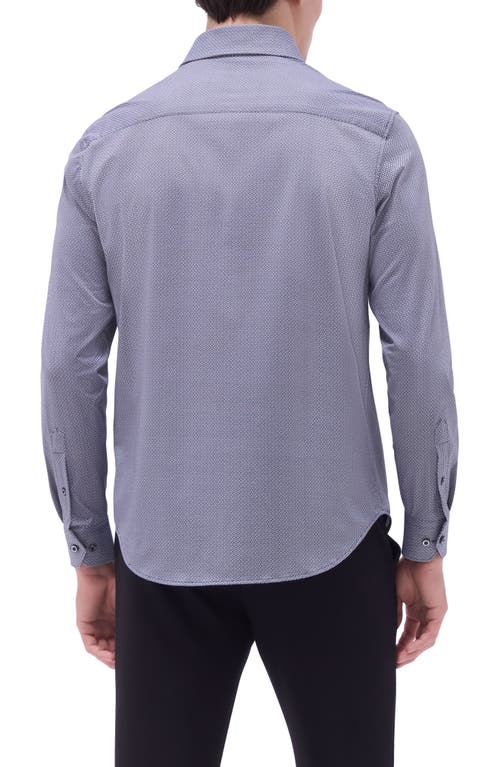 Bugatchi Devon Ooohcotton® Geo Print Button-up Shirt In Black/blue