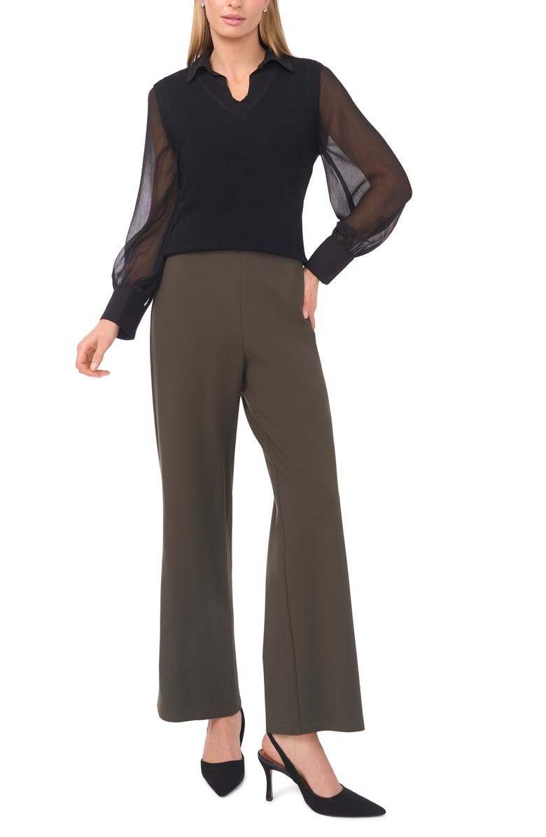 Halogen<sup>®</sup> Illusion Two-Piece Sweater Vest Top, Alternate, color, Rich Black