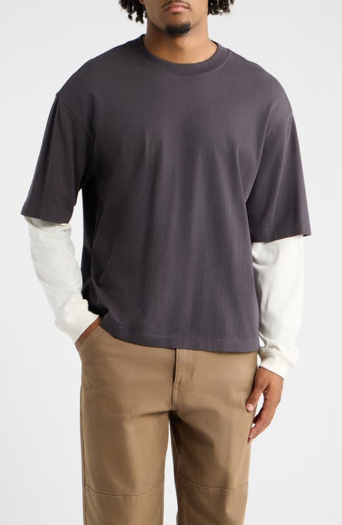Layered Look Cotton T-Shirt