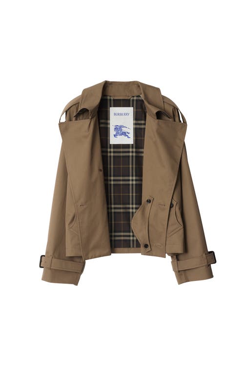 Burberry Men Brown Jacket With Lapels On The Front And Belts On The Cuffs In Cotton Man In Brown