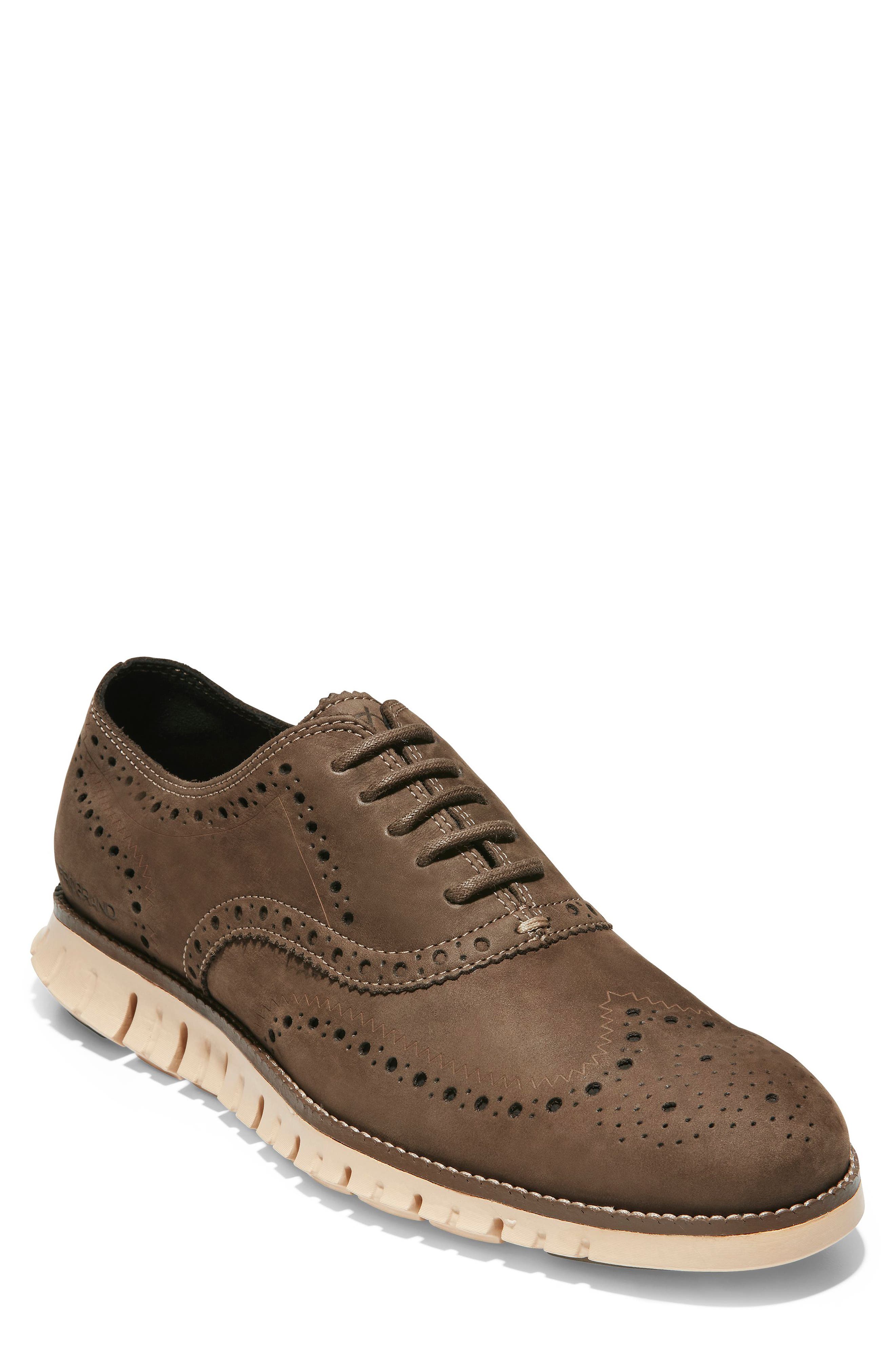 'ZeroGrand' Wingtip, Main, color, BLACK LEATHER/ ROCK RIDGE