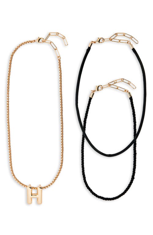 Open Edit Set Of 3 Interchangeable Initial Pendant Necklaces