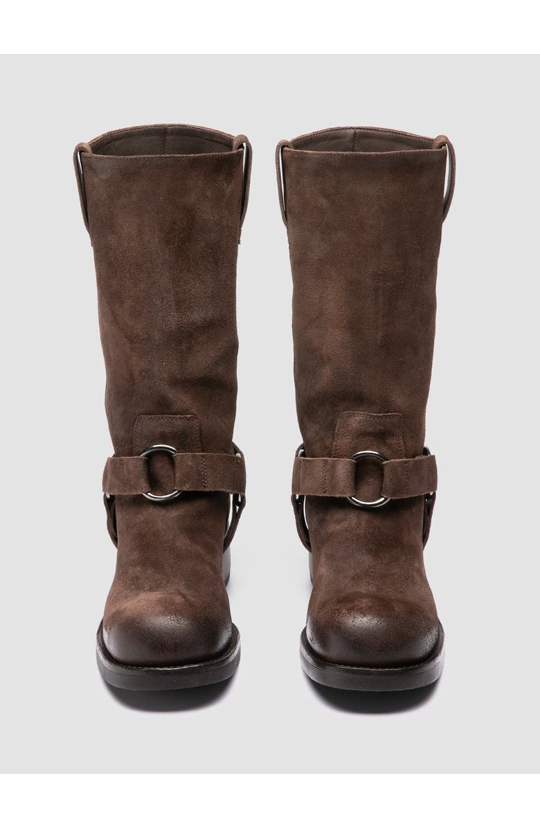 Officine Creative Dana 004 Suede Harness Boots, Alternate, color, Brown