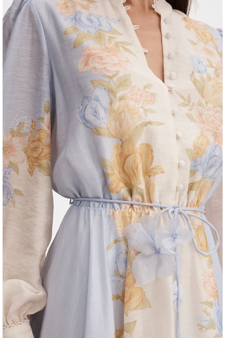 Shyla Floral Long Sleeve Dress, Alternate, color, BLUE MERCIA FLORAL