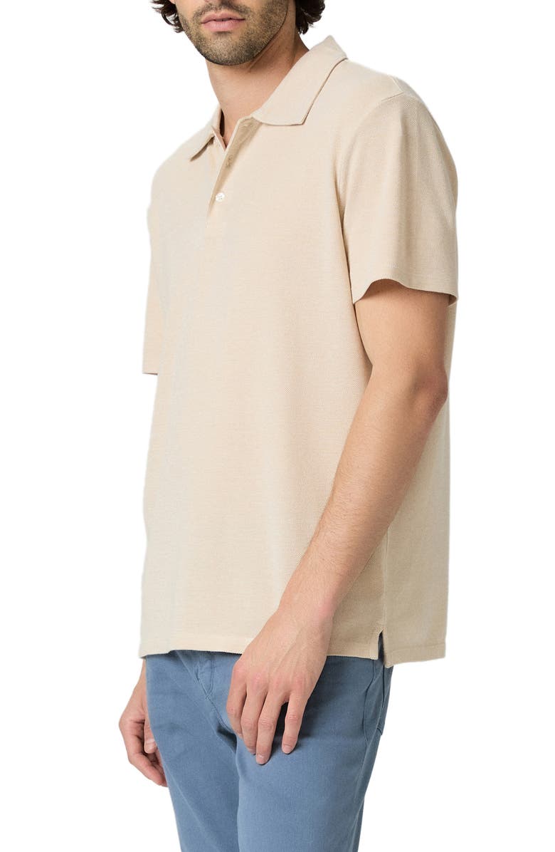 PAIGE Demille Cotton Piqué Polo, Alternate, color, Pale Khaki Combo
