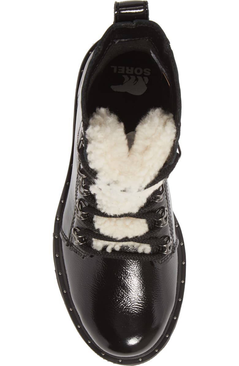 SOREL Lennox Lace-Up Boot with Genuine Shearling Trim, Alternate, color,