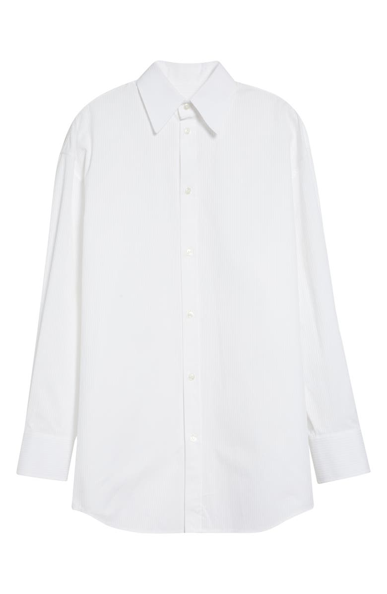 Saint Laurent Cotton Button-Up Shirt, Main, color, Craie
