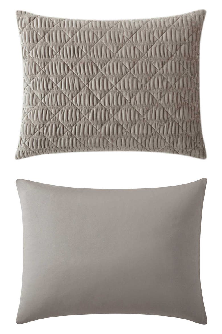 Crushed Velvet Comforter & Sham Set, Alternate, color, LIGHT / MEDIUM BROWN