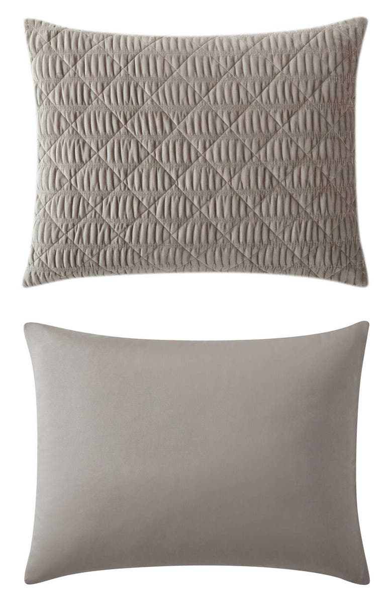 Vera Wang Crushed Velvet Comforter & Sham Set, Alternate, color, Light / Medium Brown