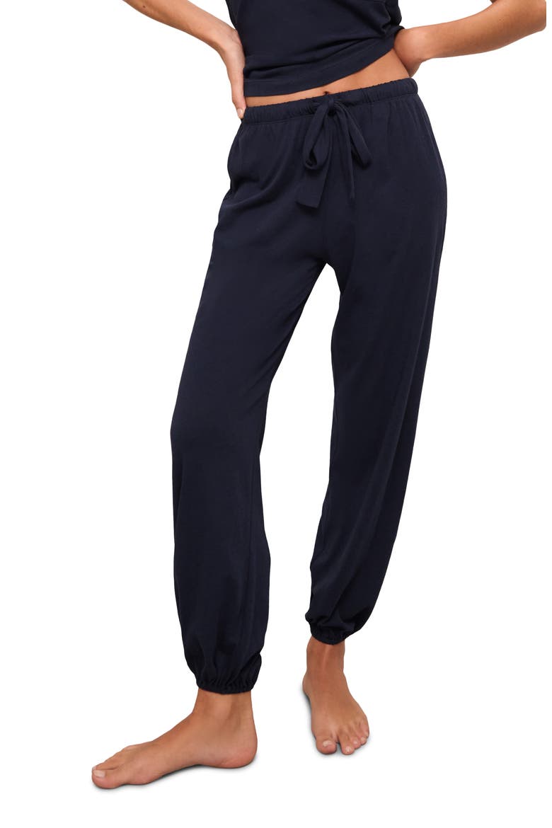 Solid Crop Pajama Pants, Main, color, NAVY