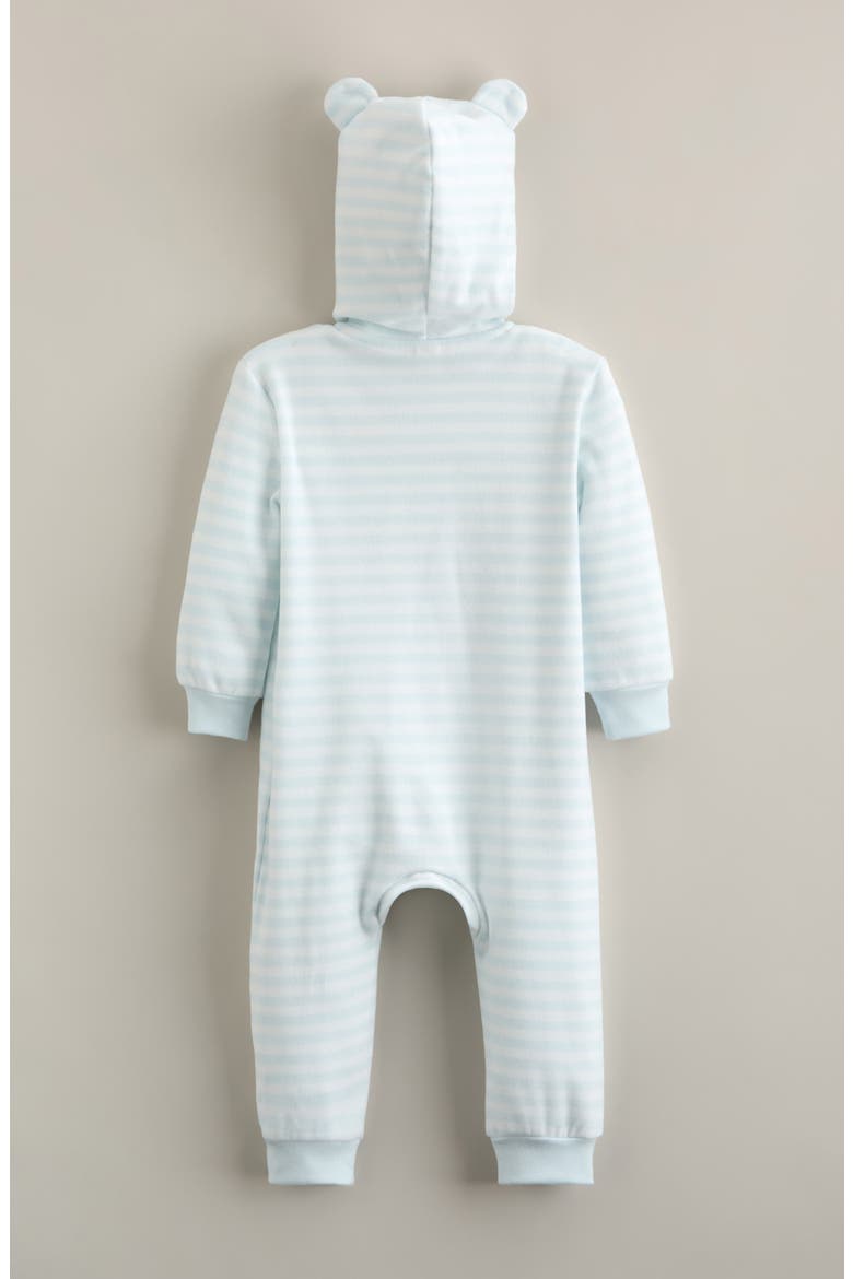 Stripe Hooded Long Sleeve Romper, Alternate, color, BLUE FADE SHEA STRIPE
