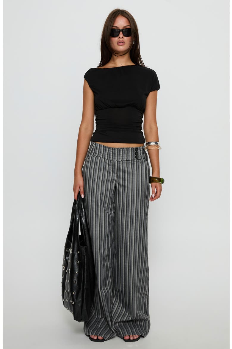 Cedars Stripe Low Rise Wide Leg Pants, Alternate, color, GREY STRIPE