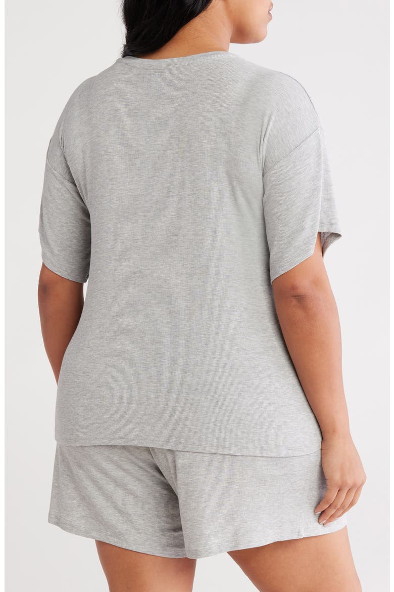 Moonlight Eco Easy Rib Short Pajamas, Alternate, color, GREY HEATHER