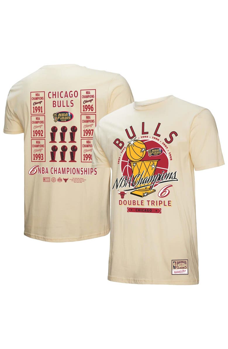 Mitchell & Ness Men's Mitchell & Ness Cream Chicago Bulls Hardwood Classics Champions Vintage T-Shirt, Main, color, 