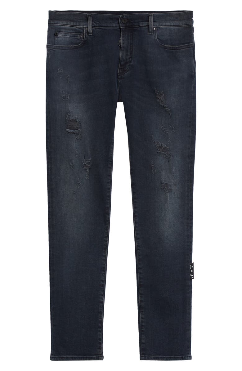 Off-White Diagonal Pocket Distressed Men's Skinny Jeans, Alternate, color,