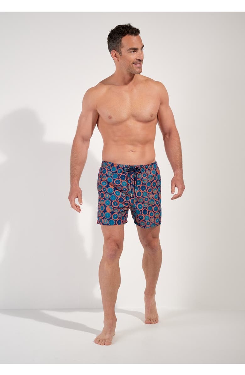 HOM Trapani Beach Boxer, Alternate, color, Navy Print