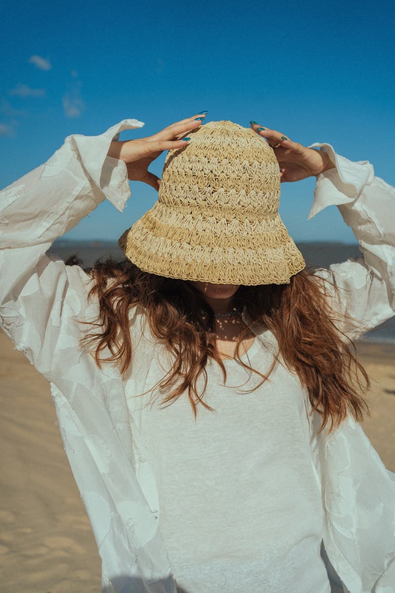 "Linea" Packable Straw Hat, Alternate, color, Khaki