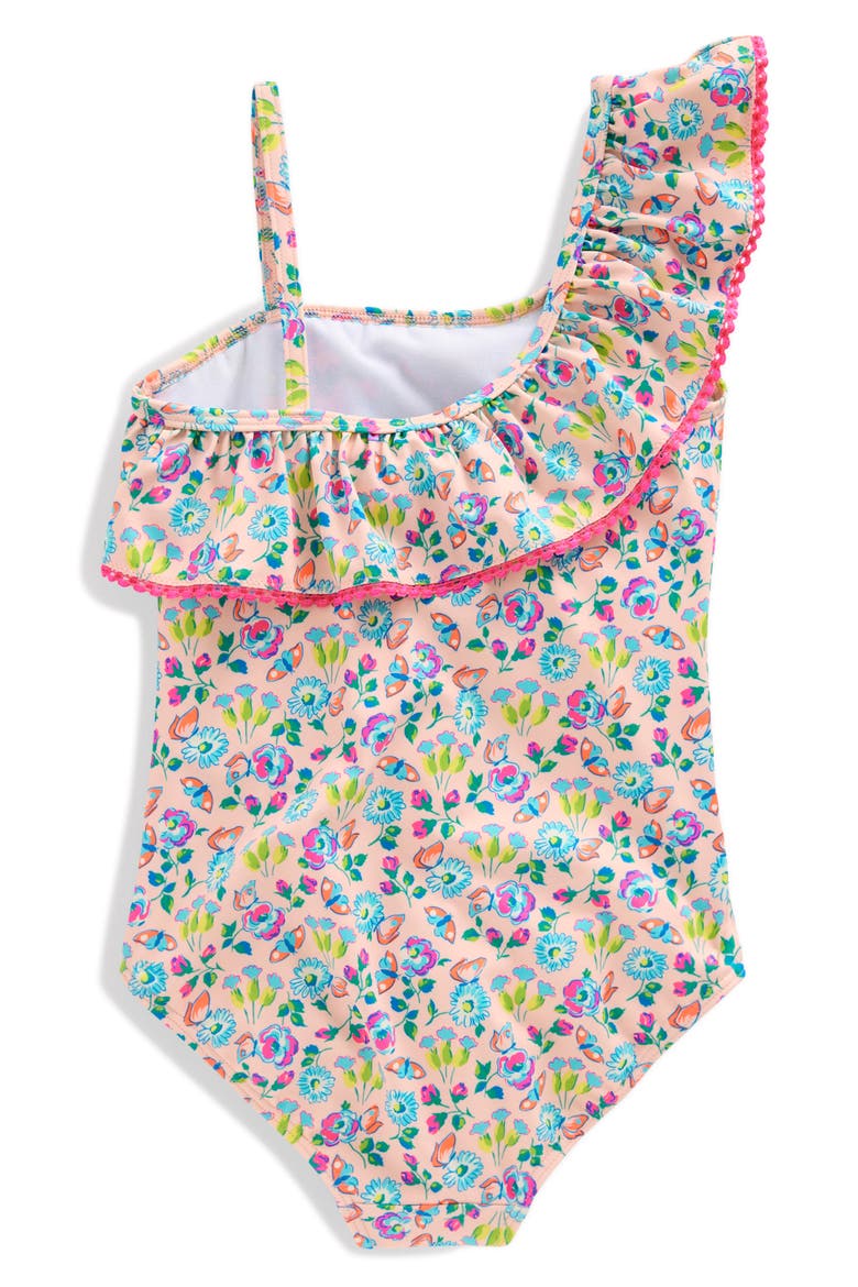 Kids' Lila Ruffle One-Piece Swimsuit, Alternate, color, CHALK PINK BUTTERFLY FLORAL