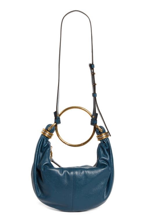 Chloé Small Bracelet Hobo Bag In Tapestry Blue