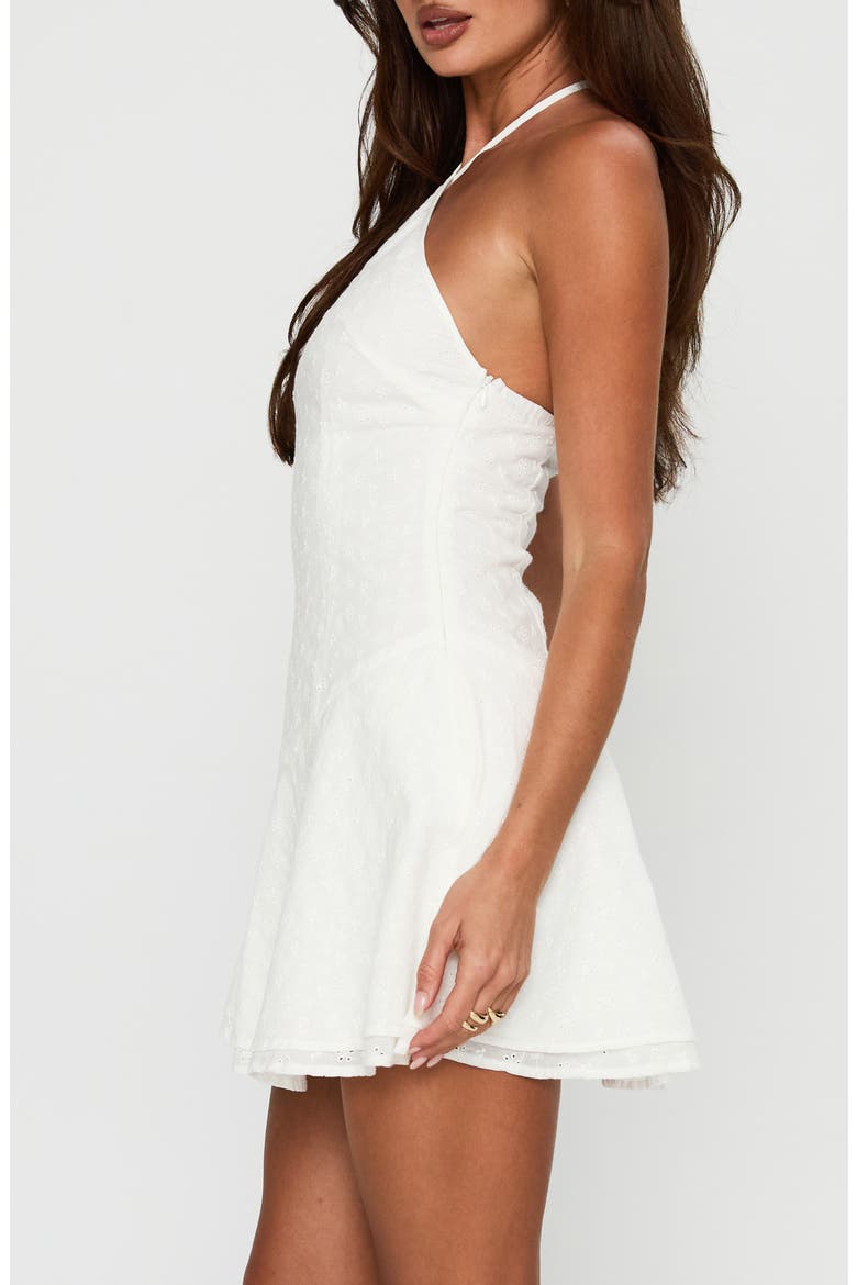 Flower Child Cotton Eyelet Halter Minidress, Alternate, color, WHITE