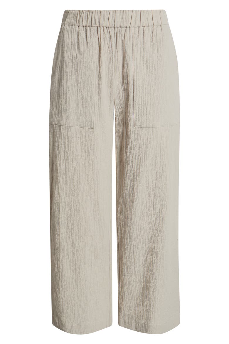 Stretch Organic Cotton Crop Pants, Alternate, color, CHALK