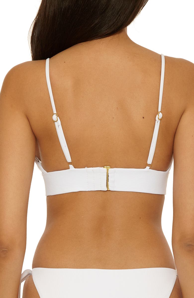 Becca Modern Edge Halter Bikini Top, Alternate, color, White