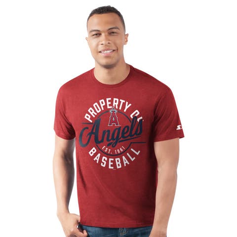 Men's Starter  Red Los Angeles Angels Prime Time Property Of T-Shirt