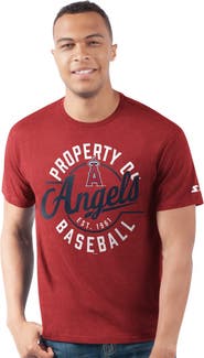 STARTER Men's Starter  Red Los Angeles Angels Prime Time Property Of T-Shirt