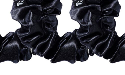 Slip 3-pack Large Silk Scrunchie Set In Black
