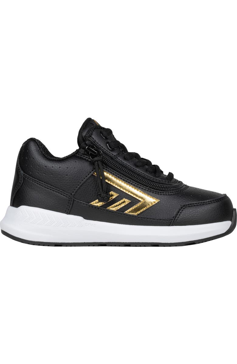 BILLY Footwear Kids' Zip Around Sneaker, Main, color, Black/ Gold