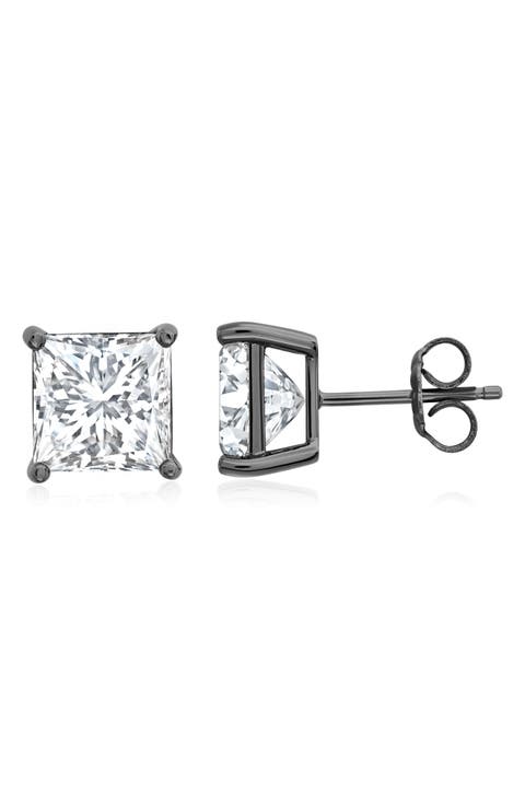 Square Cubic Zirconia Stud Earrings