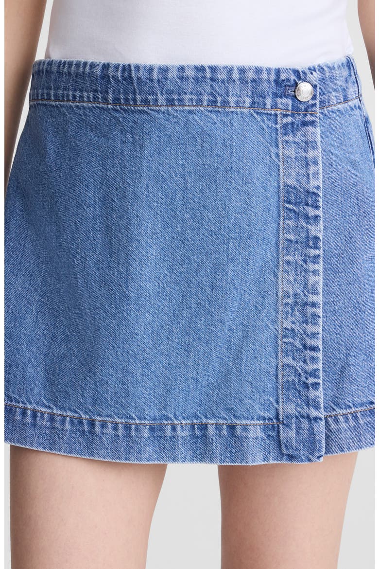 Denim Wrap Mini Skort, Alternate, color, MIDVALE WASH
