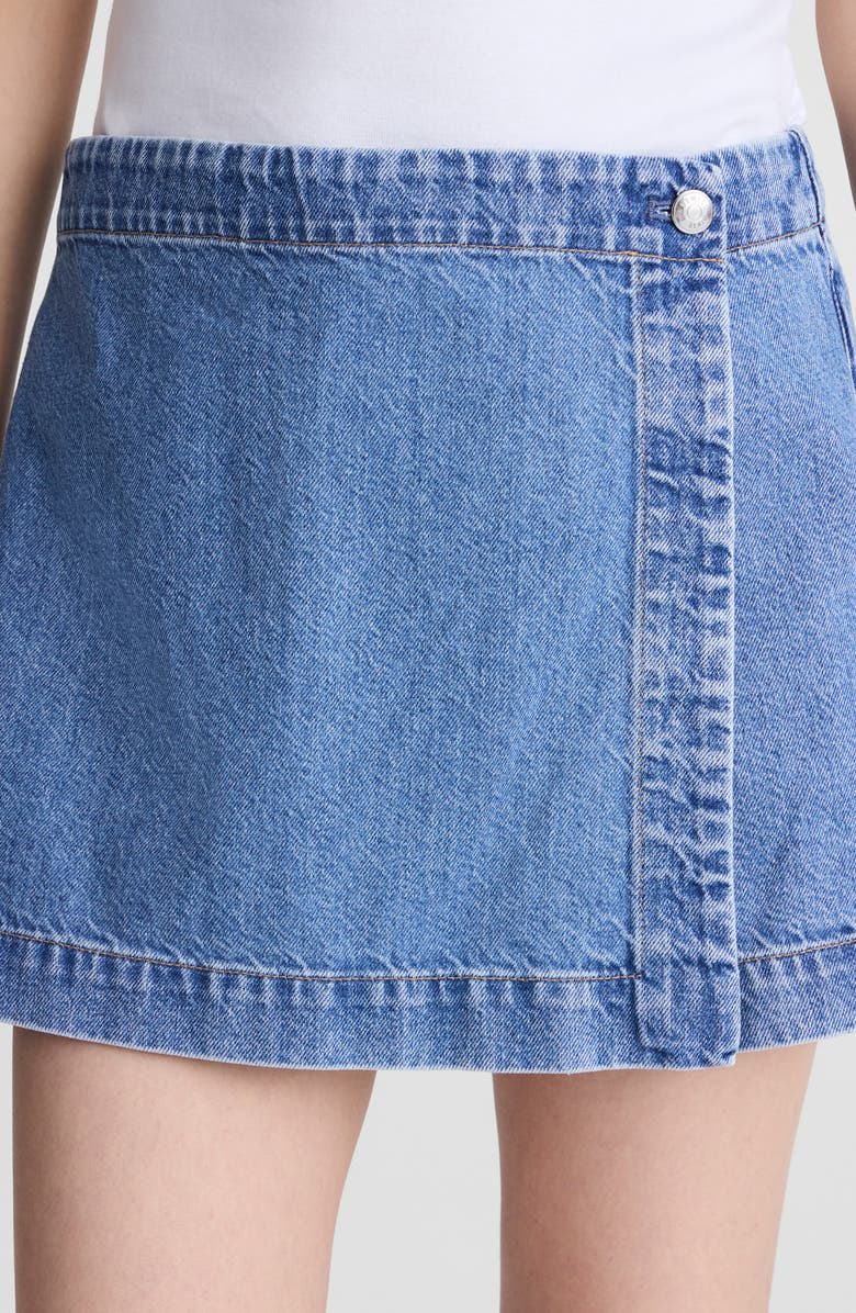 Madewell Denim Wrap Mini Skort, Alternate, color, Midvale Wash