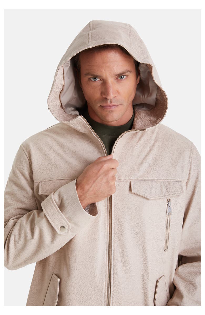 FURNIQ UK Adrian Leather Jacket, Alternate, color, Beige