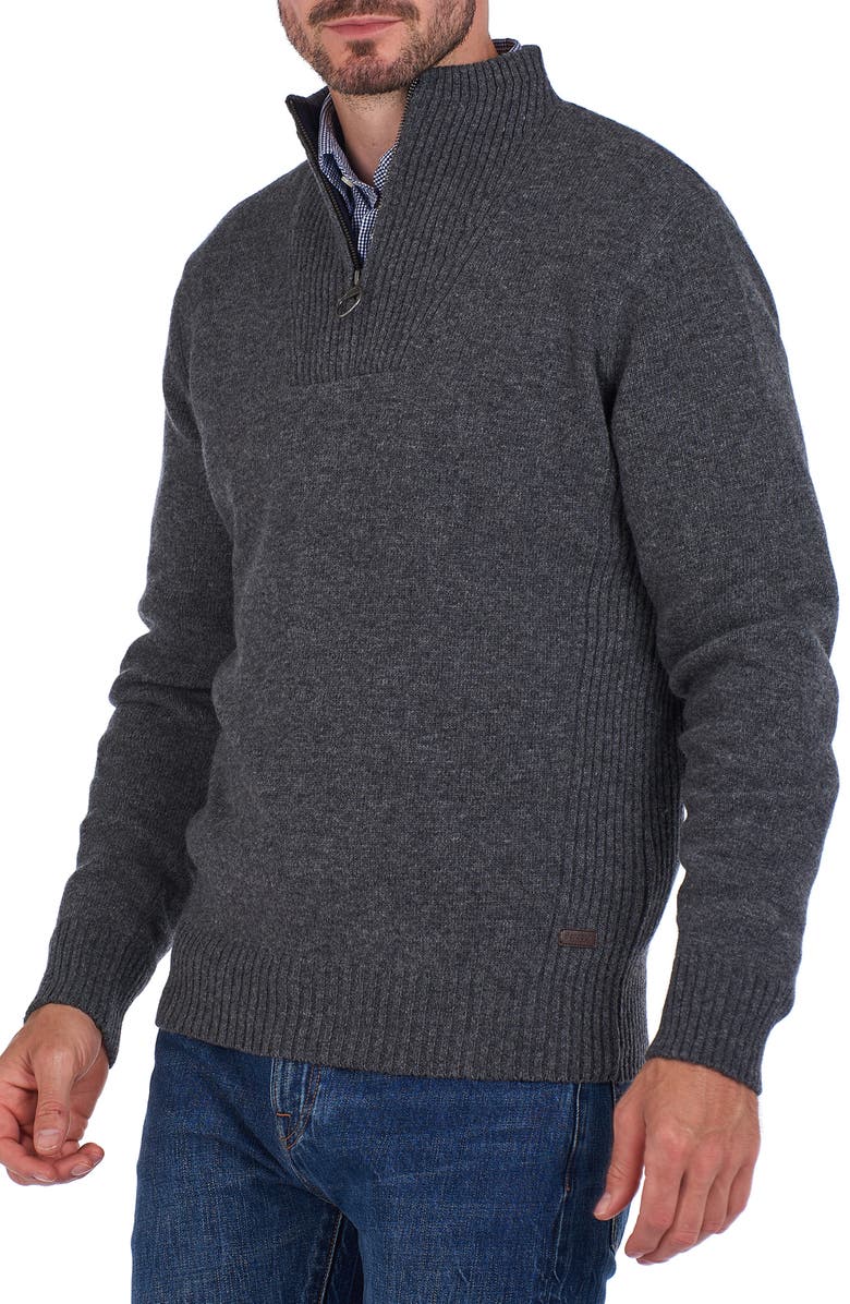 Barbour Nelson Essential Lambswool Half Zip Sweater, Main, color,
