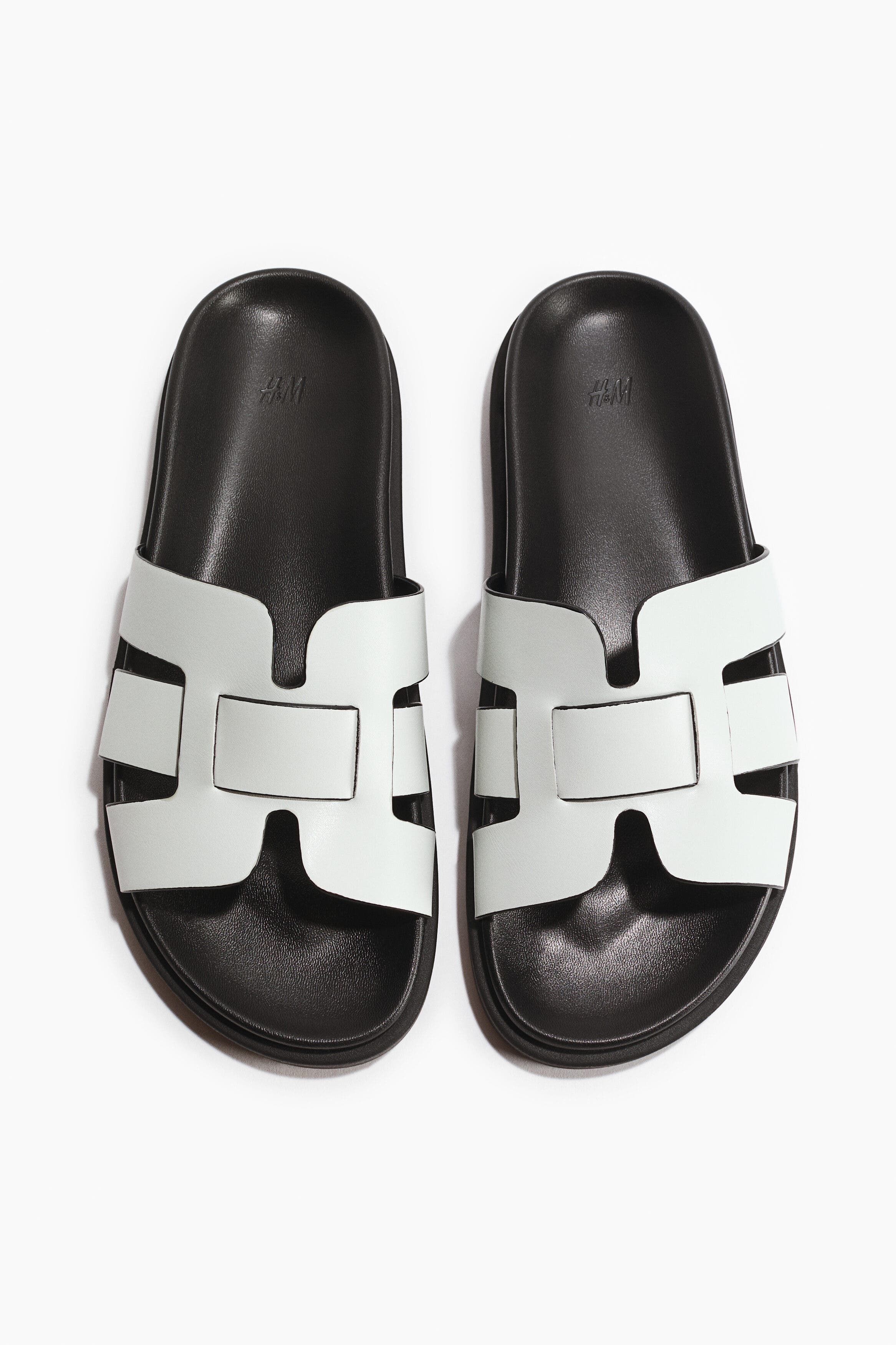H&M Sandals, Main, color, White/Black