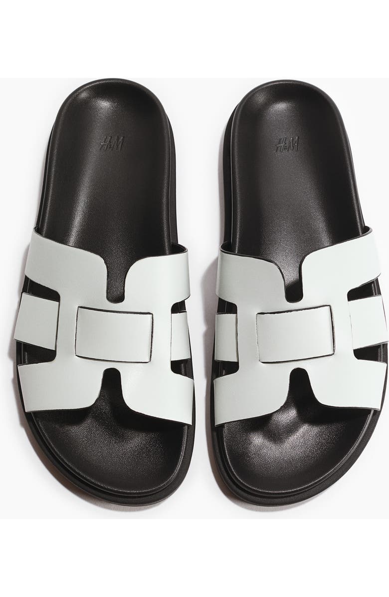 H&M Sandals, Main, color, White/Black