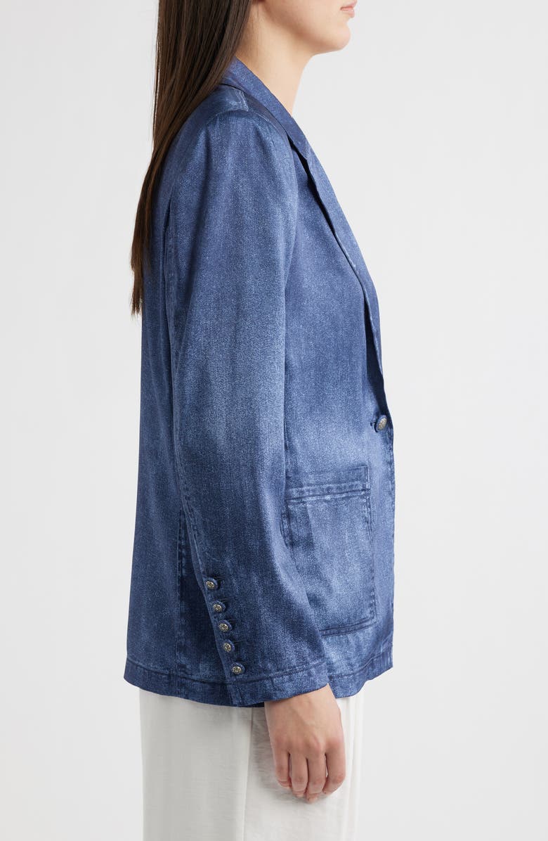 KOBI HALPERIN Veronica Denim Effect Satin Jacket, Alternate, color, Dark Indigo