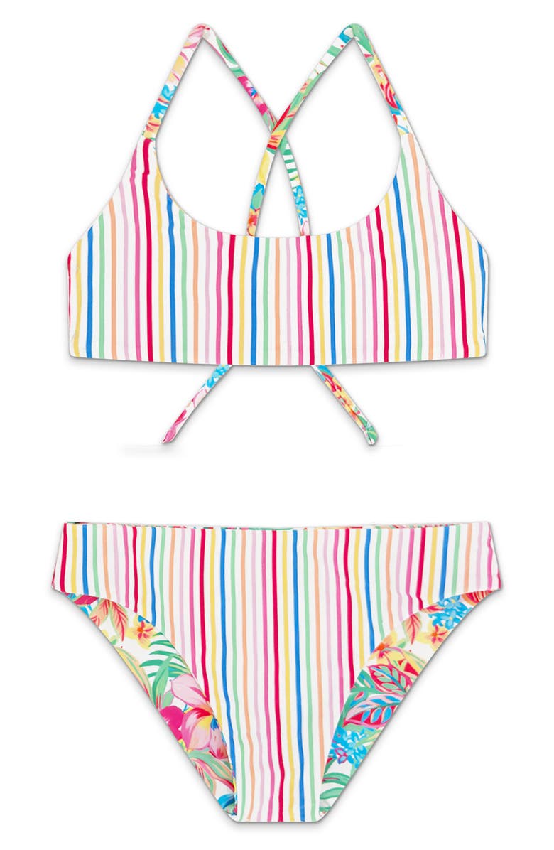 Feather 4 Arrow Kids' Waverly Reversible UPF 50+ Two-Piece Swimsuit, Alternate, color, Pink Multi